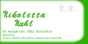 nikoletta muhl business card